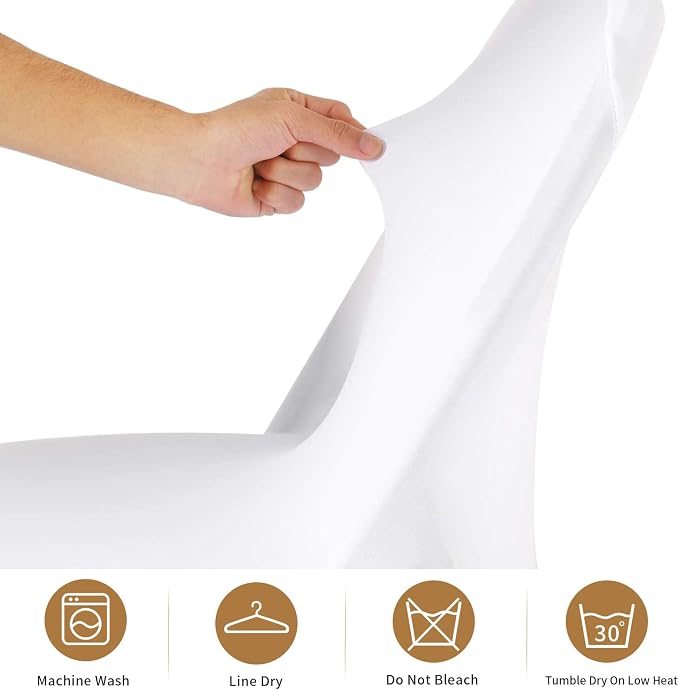 ManMengJi White Folding Chair Covers, Spandex Folding Chair Covers 20 PCS, Banquet Chair Slipcovers for Party, Wedding, Holidays, Celebration - Image 2