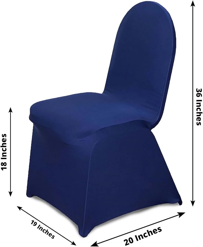 Efavormart 10 PCS Spandex Stretch Navy Blue Chair Covers Universal Banquet Chair Covers for Party Dining with Foot Pockets Washable Wedding Chair Slip Covers for Outdoor - Image 6