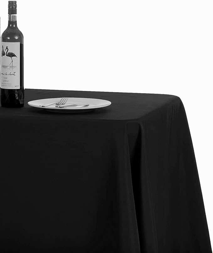 MDS Pack of 10 Rectangle Tablecloth 60 x 60 Inch Polyester Wrinkle Resistant Washable Polyester Table Cloth for Kitchen Dining Buffet Parties, Picnic, Events, Weddings and Restaurants - Black by MDS