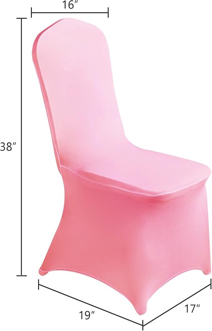 SuperO Waterproof Spandex Chair Cover 12PCS, Stretch Dining Chair Covers, Polyester Outdoor Chair Covers, Protector Stretch Chair Cover for Party Universal, Banquet, Wedding Event, Hotel(Pink) - Image 3