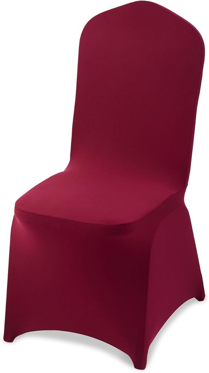 VEVOR Chair Covers, Polyester Spandex Chair Cover, Stretch Slipcovers for Wedding Party Dining Banquet Flat-Front Chair Covers (Burgundy-a, 50PCS) by VEVOR
