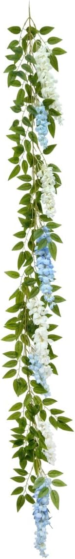 4 Pcs Two-Tone Flower Vine Artificial Wisteria Garland Silk Faux Hanging | blue-white Suitable for Home Hotel Stairs Wedding Arch Party Indoor Outdoor Decoration - Image 7