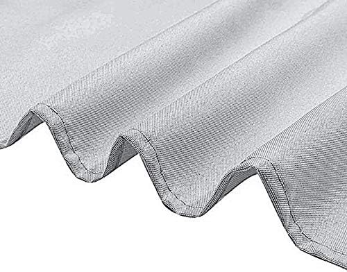 6 pcs 132 inch Silver Round Polyester Tablecloths Fabric Table Cover Linens | 132" Washable Fabric Table Cloth Covers for Party Wedding Reception Buffet Events Catering Dining Kitchen Dining - Image 8