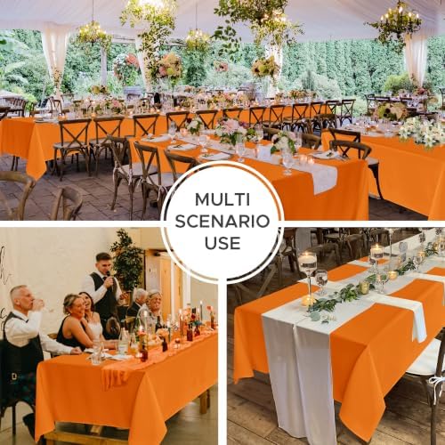 Fitable 8 Pack Orange Tablecloths 70x108 Inch for 6 Ft Rectangle Tables - Image 6
