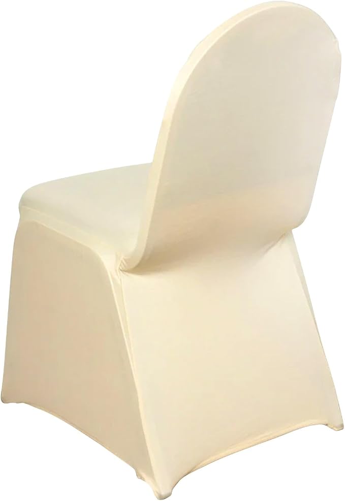 Efavormart Spandex Stretch Champagne Chair Covers 50 PCS Universal Banquet Chair Covers for Party Dining with Foot Pockets Washable Wedding Chair Slip Covers for Outdoor - Image 8