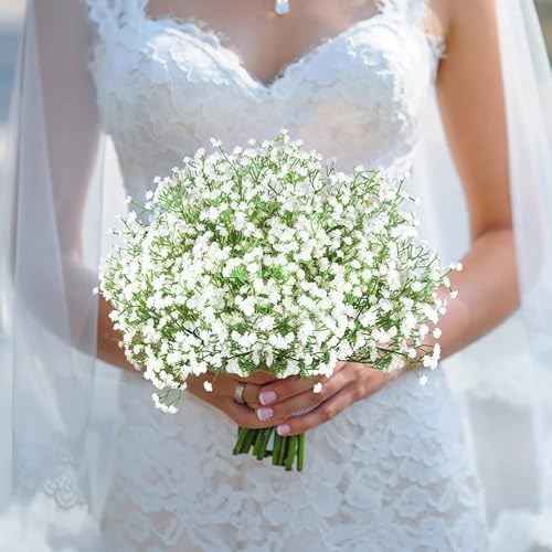 36 Pcs Babys Breath Artificial Flowers, Baby Breath Flowers Artificial Bulk Long Stem Fake Babies Breath Faux Gypsophila White Flowers Artificial for Decoration Wedding Decor (Pack of 2) - Image 5