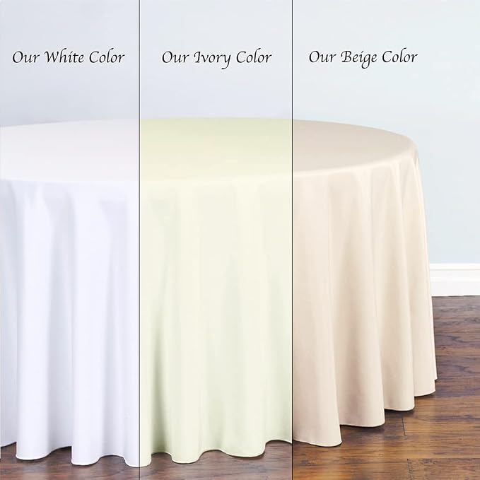 LinenTablecloth 60 x 126-Inch Rectangular Polyester Tablecloth Beige - Image 5
