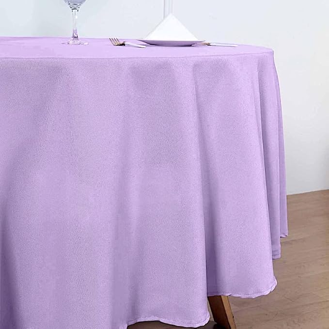 Balsa Circle 6 pcs 90 inch Lavender Round Washable Polyester Easy-Care Tablecloth for Indoor and Outdoor Bridal Shower Wedding Table Buffet Table Parties Kitchen Dining - Image 5