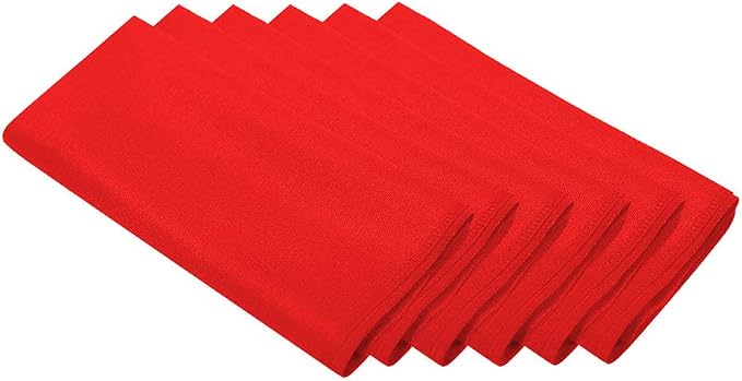 Surmente 20-Inch Polyester Cloth Napkins Linen Dinner Napkins - Set of 12 for Weddings, Banquets, or Restaurants (1-Dozen) (red) (Pack of 5) by Surmente