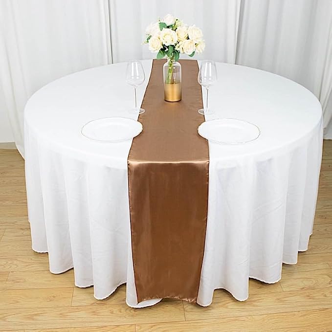 10 pcs 12 x 108 inch Taupe Satin Table Runners Wedding Table Top Party Supplies Reception Linens Decorations - Image 3