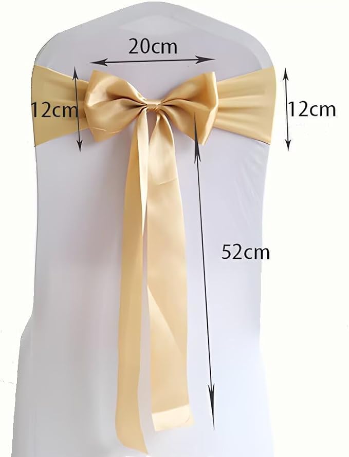 Satin Stretch Chair Sashes Bow,Chair Bands Spandex Chair Ribbons Bows for Wedding Party Birthday Banquet Decor,No Need Tied,10Pcs Purple - Image 2
