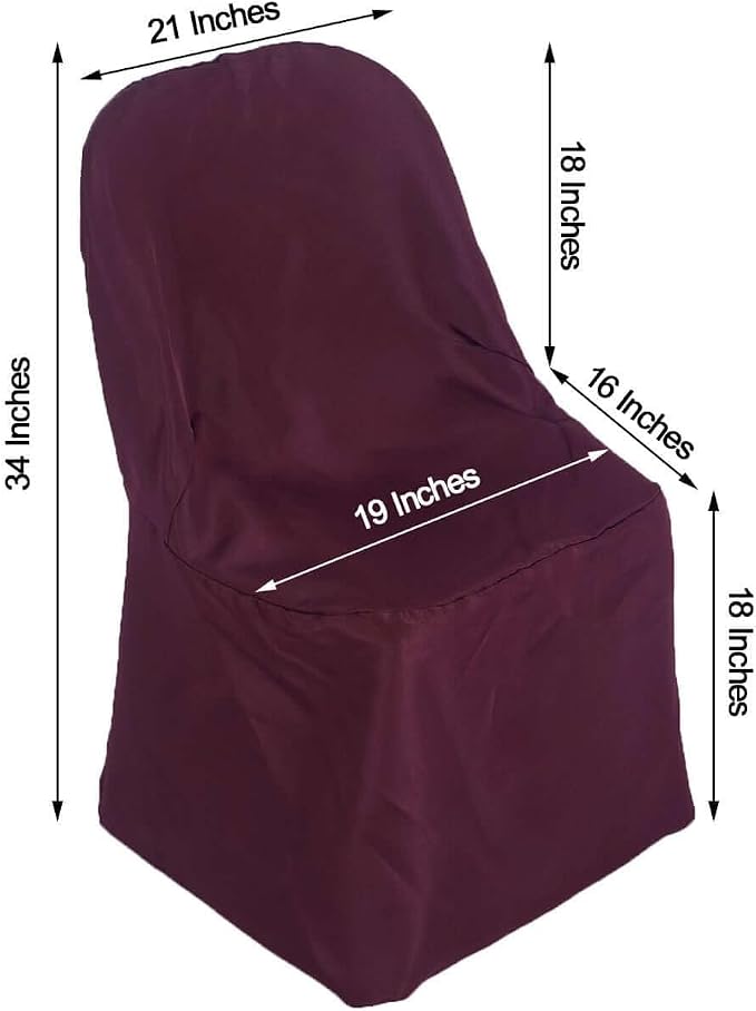 Efavormart 50 PCS Burgundy Linen Polyester Folding Chair Covers for Dining Chairs Party Wedding Banquet Outdoor Event Catering Slipcovers - Image 3
