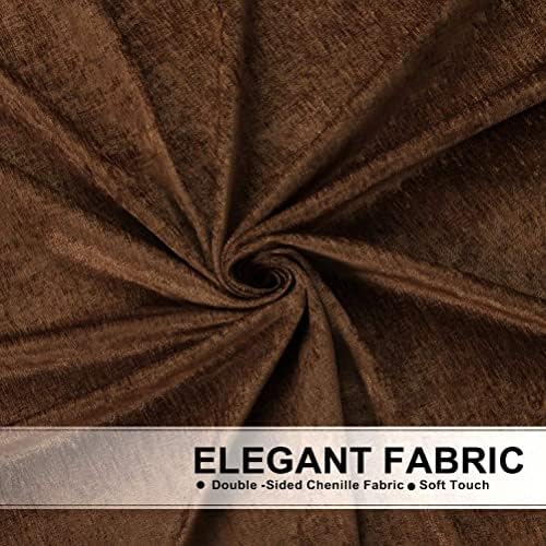 ELKCA Thick Chenille Window Curtains Valance for Living Room, Chocolate Valance with Beads for Bedroom,Rod Pocket (W39inch,1 Panel) - Image 4
