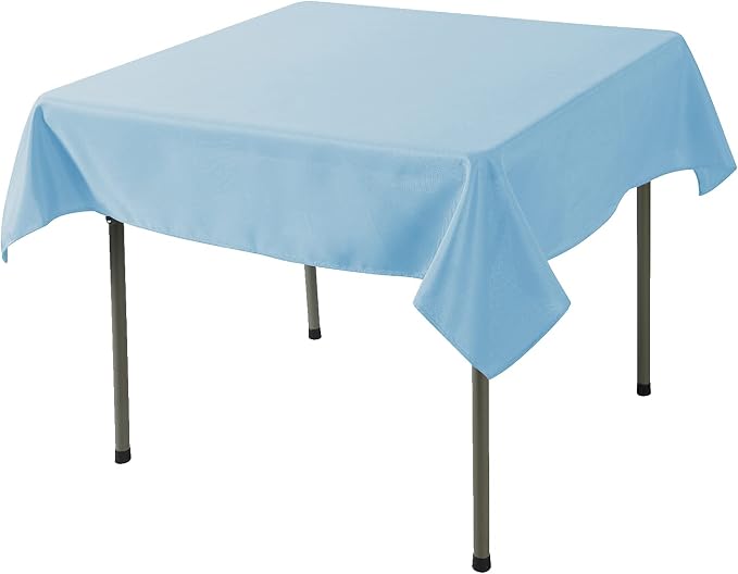 Cupuamon Square Tablecloth 52x52 inch Washable Polyester Fabric Table Cloth for Wedding Party Dining Banquet Decoration（52x52,Blue Mist） - Image 2