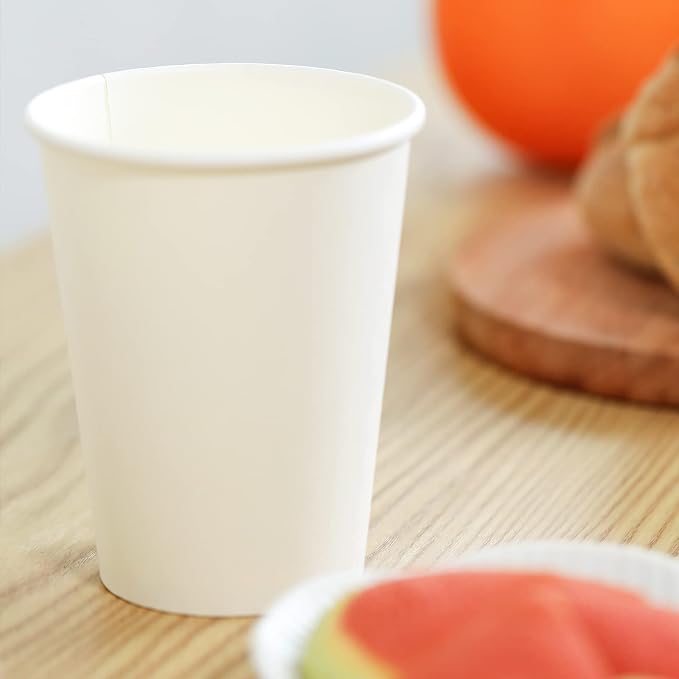 RACETOP Coffee Cups 12 oz, 100 Pack Disposable Paper Cups | Thickened Paper, Leak-proof, BPA-free, Ideal for Daily Use, Office, Coffee Shop, Picnic, Parties - Image 3