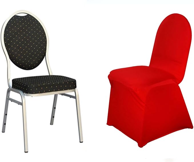 Efavormart 1 Set Red Stretchy Spandex Fitted Banquet Chair Covers for Party Dining Chairs Wedding Banquet Outdoor Event Catering Slip Covers - Image 8