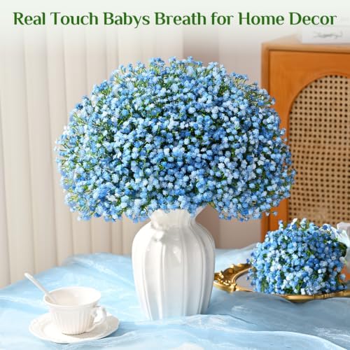100 Pcs Baby Breath Flowers Artificial Bulk, Blue Babys Breath Fake Flowers - Image 4