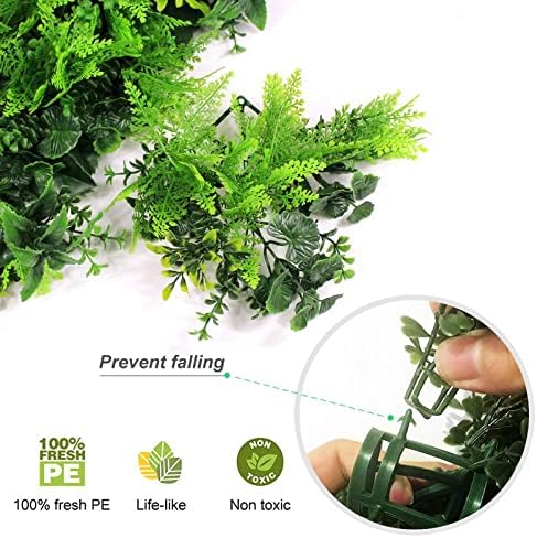 ULAND 12Pcs 20 x 20 Inches Artificial Boxwood Hedge Panels, Grass Privacy Greenery Fence Wall Panels Cover Backdrop(A047-12) - Image 5