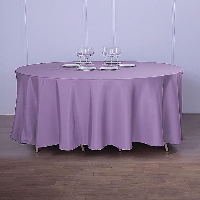 10 pcs 120 inch Amethyst Round Tablecloths Fabric Table Cover Linens | 120" Washable Fabric Table Cloth Covers for Wedding Party Polyester Reception Buffet Events Catering Dining Events Kitchen Dining - Image 2