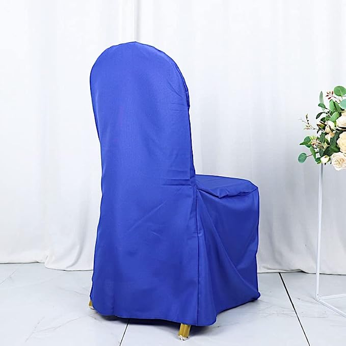 Balsa Circle 50 pcs Royal Blue Polyester Banquet Chair Covers for Party Wedding Linens Decorations Dining Ceremony Reception Supplies - Image 4