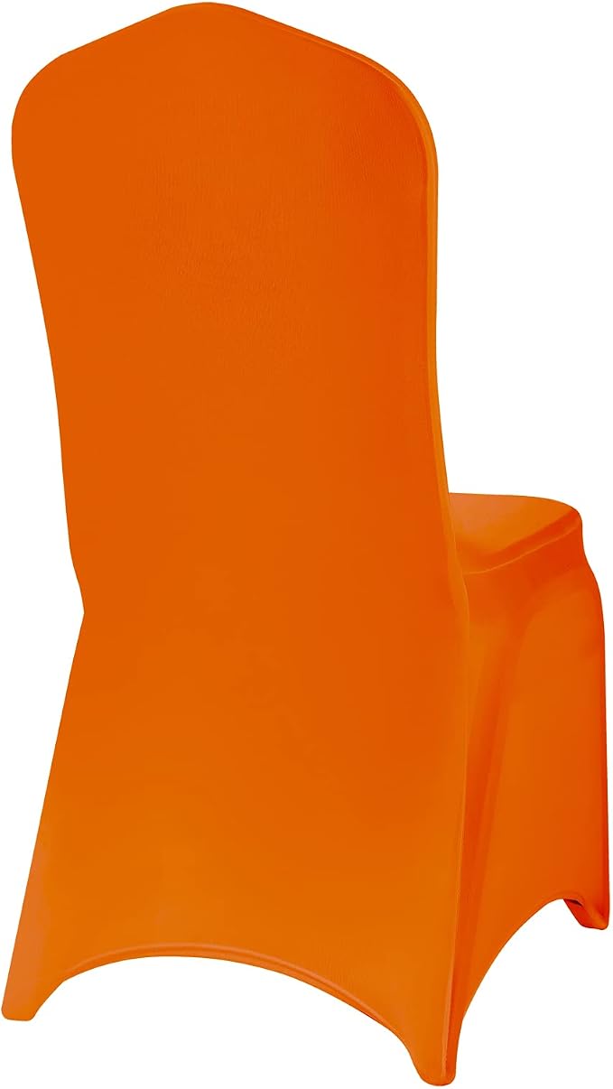 Spandex Chair Covers, 12PCS, Washable Protector for Living Room, Party, Banquet, Wedding, Hotel (Orange) - Image 5