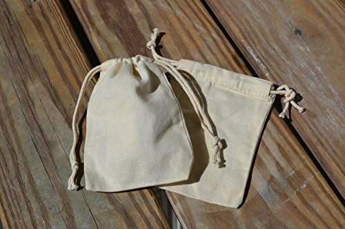 5"x7" COTTON CANVAS DOUBLE DRAWSTRING MUSLIN BAGS (Natural Color) (100) by CustomBagSupplies
