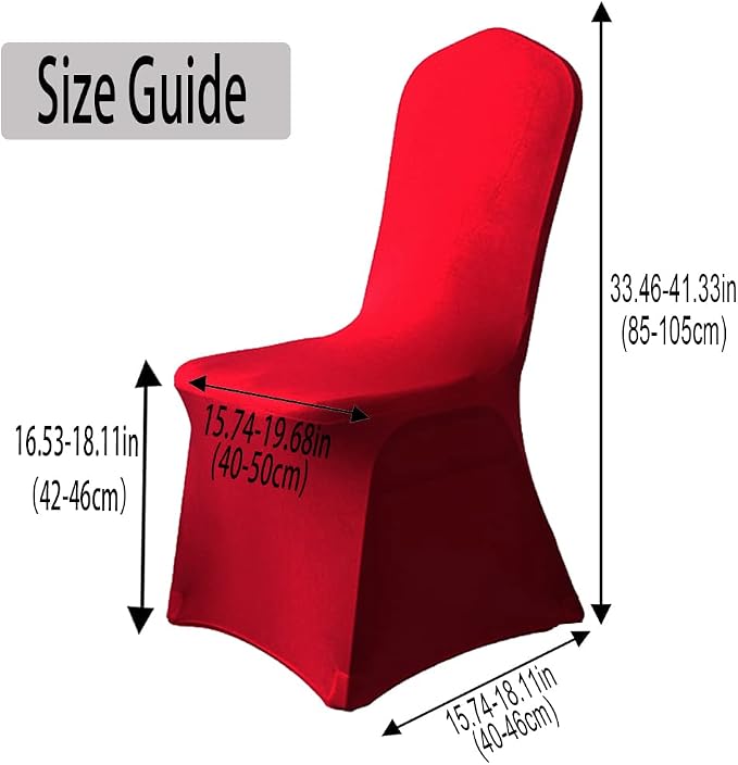 XMNTG 10PCS Red Chair Covers Stretch Polyester Spandex Outdoor Chair Cover Dining Room Chair Slipcovers Universal Chair Protector Cover for Wedding Party Banquet Hotel (Red, 10PCS) - Image 4