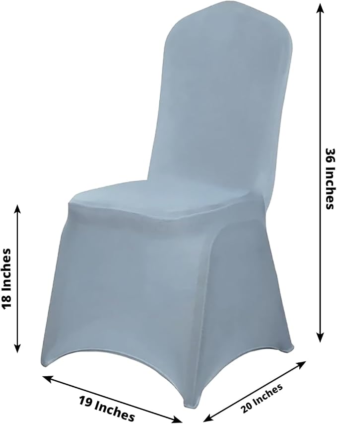 Efavormart 20 PCS Dusty Blue Stretchy Spandex Fitted Banquet Chair Covers for Party Dining Chairs Wedding Banquet Outdoor Event Catering Slip Covers - Image 6
