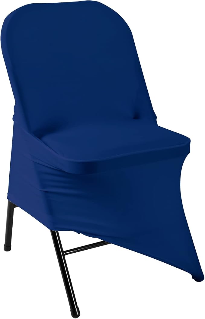 Spandex Chair Cover,25PCS,Living Room Folding Chair Covers,Removable Chair Covers Washable Protector Stretch Chair Cover for Party, Banquet,Wedding Event,Hotel(Classic Blue) - Image 4