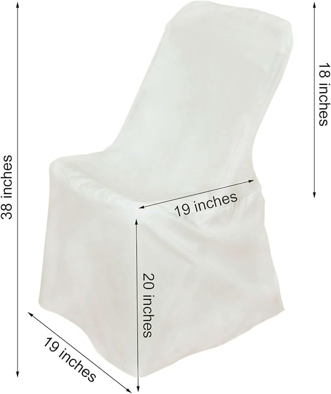 Efavormart 30 PCS Ivory Polyester Lifetime Folding Chair Covers, Durable Reusable Chair Covers - Image 3