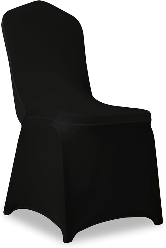 1 Pack Black Stretch Polyester Spandex Chair Covers Universal Washable Removable Chair Slipcovers Protector for Wedding Banquet Events Party Dining Decoration by JALANCY