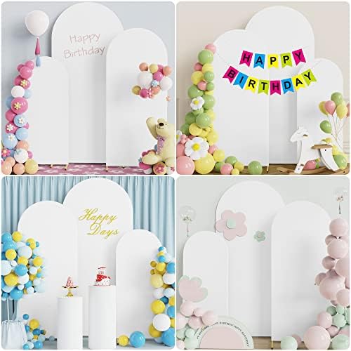 Wokceer Arch Backdrop Cover Arch Covers Strethy Backdrop Set of 3 White - Image 5
