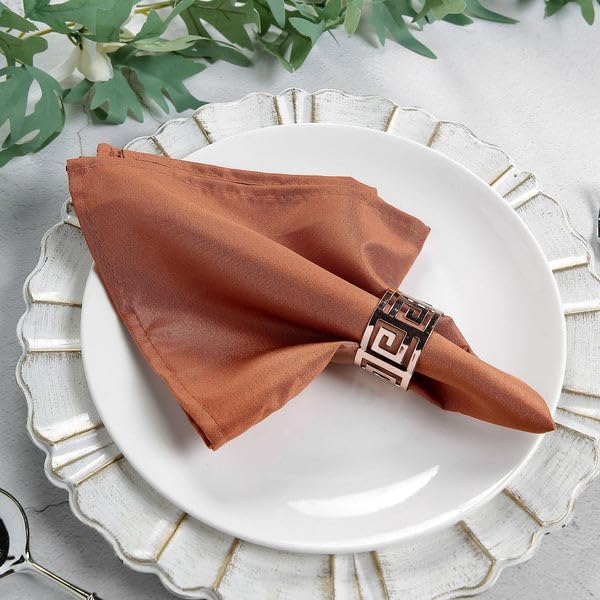 Tableclothsfactory Premium Pack of 5 Terracotta Premium 17" x 17" Washable Polyester Napkins Great for Wedding Party Restaurant Dinner Parties - Image 8