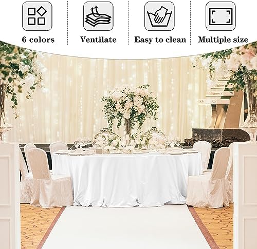 Fitable 6 Pack White Round Tablecloths 90 Inch for 36"-72" Tables - Image 6