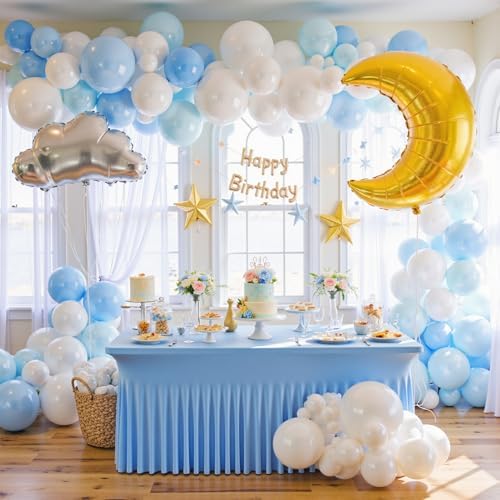 leegleri 2 Pack Baby Blue Fitted Table Clothes for 8 Foot Rectangle Tables, Wrinkle Free, Banquet Weddings Parties Skirts - Image 5