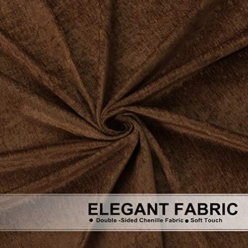 ELKCA Double-Sided Chenille Waterfall Valance for Living Room Chocolate Window Curtains Valance for Bedroom (Chocolate, W79 Inch, 1 Panel) - Image 4