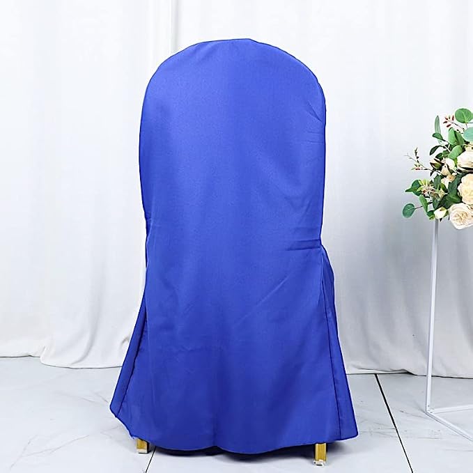 Balsa Circle 50 pcs Royal Blue Polyester Banquet Chair Covers for Party Wedding Linens Decorations Dining Ceremony Reception Supplies - Image 8