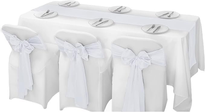 12Pack Table Runner 12 x 108 Inches Satin Silk Table Runner for Wedding, Birthday Party, Banquets, Graduations Decoration, fit Rectange and Round Table-White - Image 5