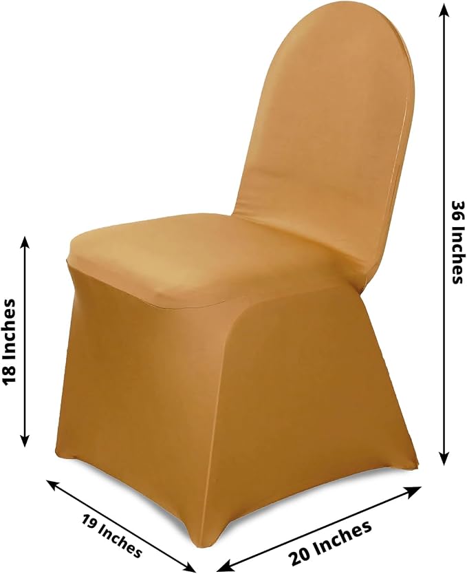 Efavormart Spandex Stretch Gold Chair Covers 100 PCS Universal Banquet Chair Covers for Party Dining with Foot Pockets Washable Wedding Chair Slip Covers for Outdoor - Image 7