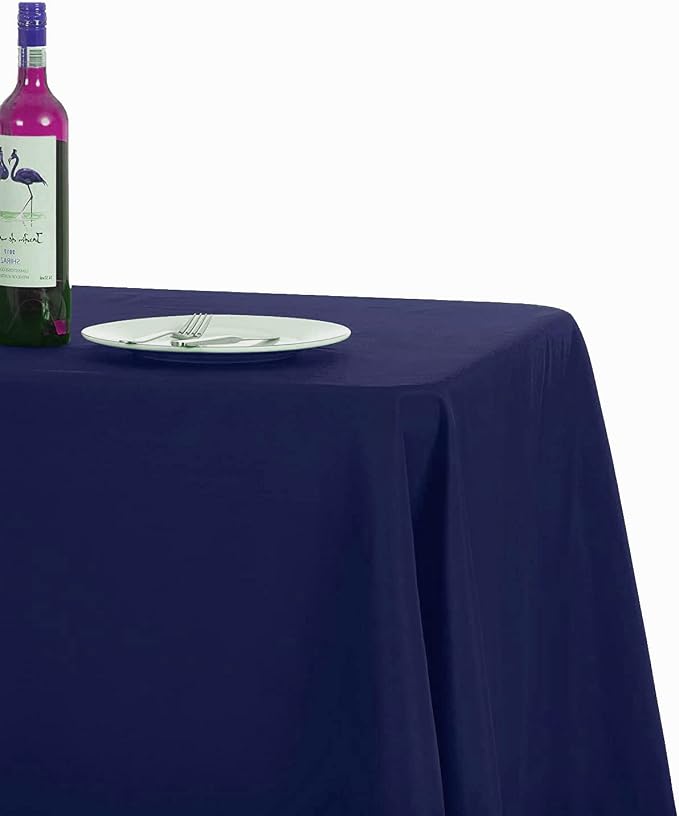 MDS Pack of 5 Rectangle Tablecloth 70 x 120 Inch Polyester Wrinkle Resistant Washable Polyester Table Cloth for Kitchen Dining Buffet Parties, Picnic, Events, Weddings and Restaurants - Navy Blue by MDS