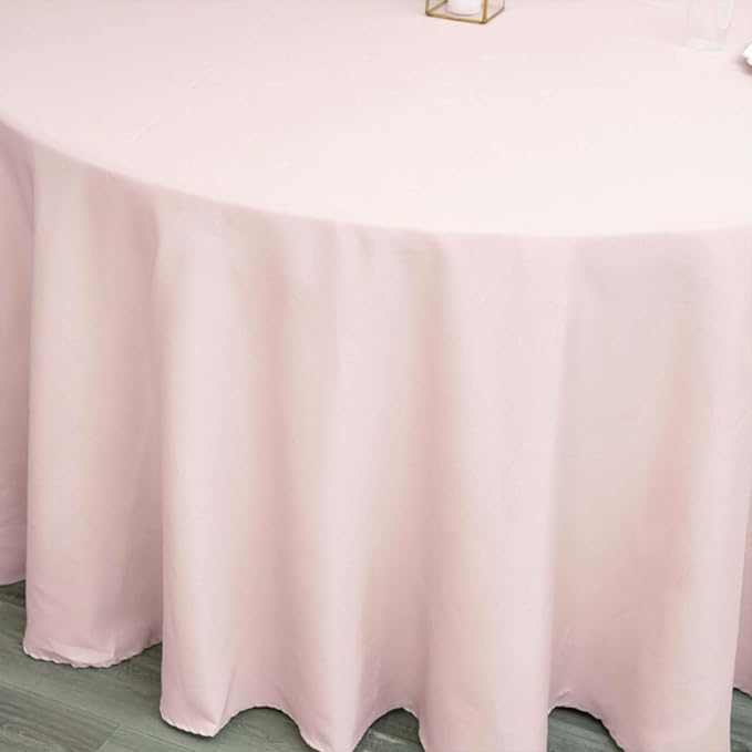 Balsa Circle 6 pcs 120 inch Blush Round Tablecloths Polyester Fabric Table Cover Linens for Wedding Party Reception Banquet Events Kitchen Dining - Image 6