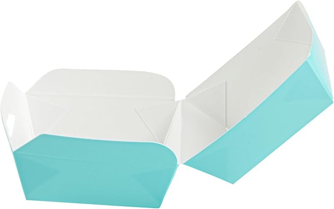 Restaurantware 2.5 x 2.5 x 2 Inch Mini Burger Boxes 100 Clamshell Food Containers - Hinged Lid Disposable Turquoise Paper Take Out Boxes Serve Sliders Or Finger Foods - Image 10