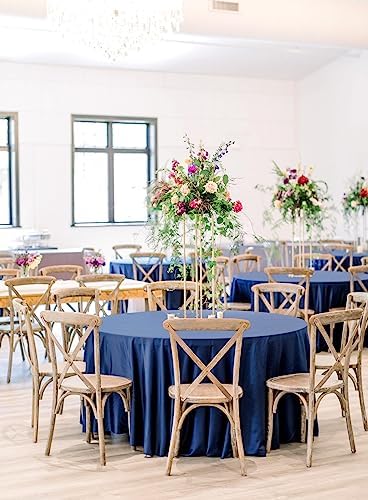 6 Pack Navy Blue Round Tablecloths, Diameter of 120 inch - Image 6