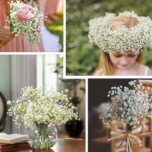 36 Pcs Babys Breath Artificial Flowers, Baby Breath Flowers Artificial Bulk Long Stem Fake Babies Breath Faux Gypsophila White Flowers Artificial for Decoration Wedding Decor (Pack of 2) - Image 6
