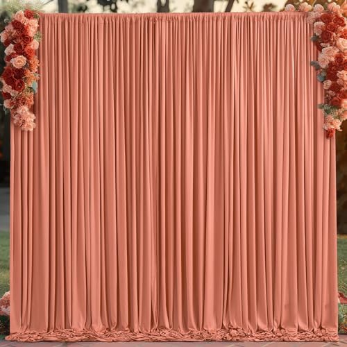 4 Panels Rust Backdrop Curtain for Parties Wedding Wrinkle Free Red Photo Curtains Backdrop Drapes Fabric Decoration for Birthday Party Baby Shower Christmas 20ft(W) x 10ft(H) - Image 4