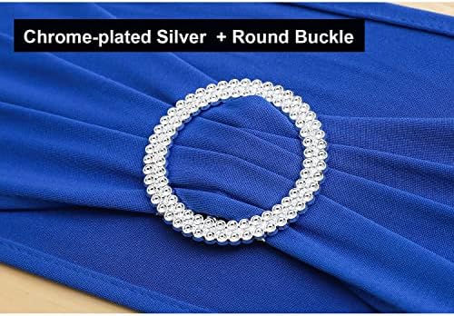 100 Pack Royal Blue Chair Sashes, Spandex Chair Bows Bands for Wedding Party Banquet Decorations, Blue Sashes for Chair Covers - Image 5