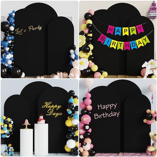Wokceer Arch Backdrop Cover Black Arch Covers Strethy Backdrop Set of 3 - Image 4