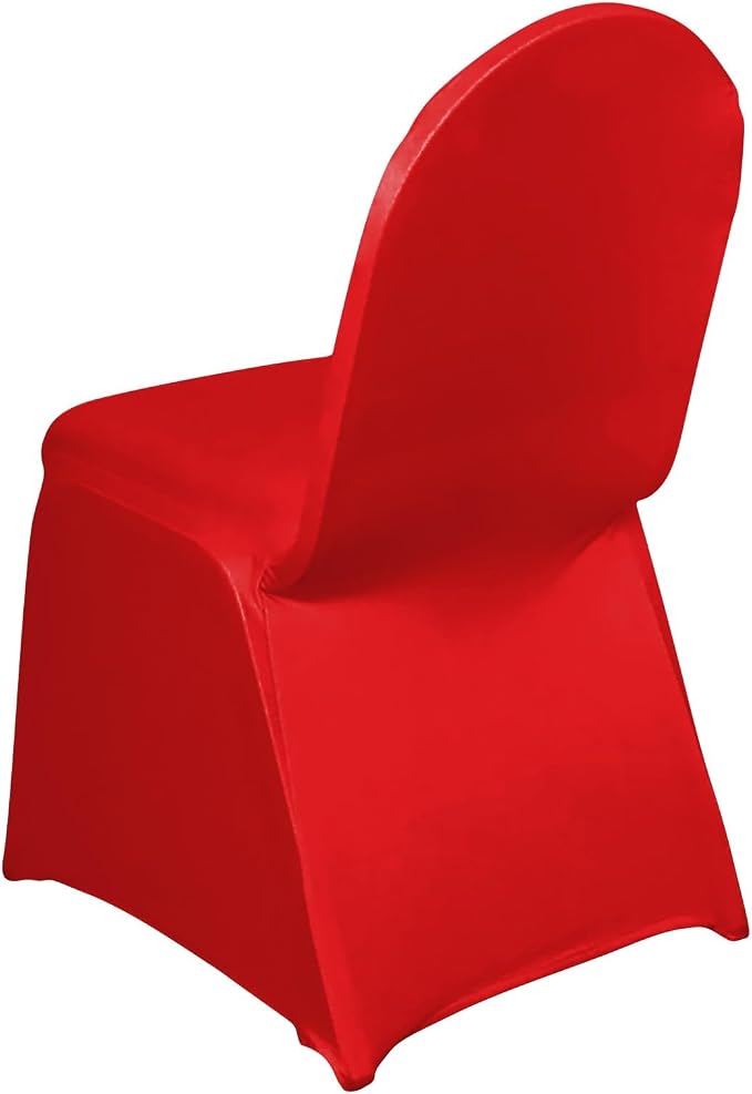 Efavormart Spandex Stretch Red Chair Covers 100 PCS Universal Banquet Chair Covers for Party Dining with Foot Pockets Washable Wedding Chair Slip Covers for Outdoor - Image 8