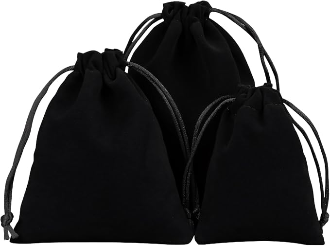 TOPTIE 50Pcs Custom Velvet Gift Bags 6x8 Inch with Your Logo Printed | Small drawstring jewelry pouches, personalized items for wedding, party, event & gift wrap, dices collection - Image 4
