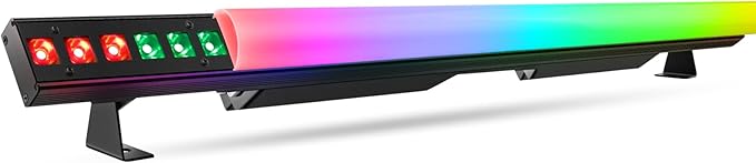 36LEDs Stage Wash Light Bar: 120W RGBW 4IN1 DMX Light Bar - with Detachable Diffuser Cover - 41 Static Colors & 56 Show - Pixel & Beam Effect Uplight for Event DJ Party Music Show Band Performance